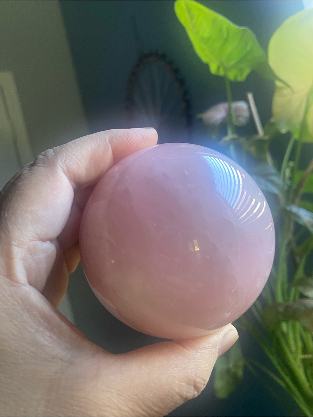 Rose Quartz Decorative Sphere - Pink Crystal Home Accent